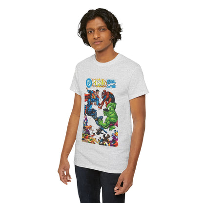 DC Comics Vs Marvel Comics T-Shirt - George Perez Art - Superman, Hulk, Batman, Spider-man, X-Men, New Teen Titans