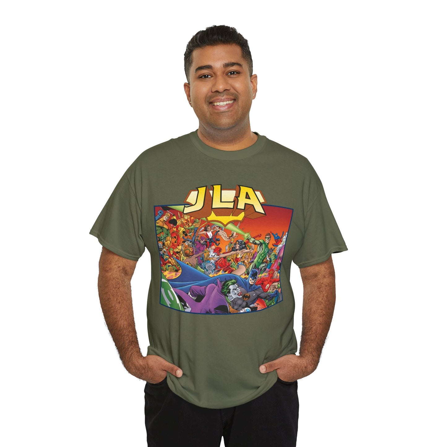 JLA: The Nail T-Shirt - Alan Davis Art - Green Lantern, Batman, Wonder Woman, Flash - DC Comics