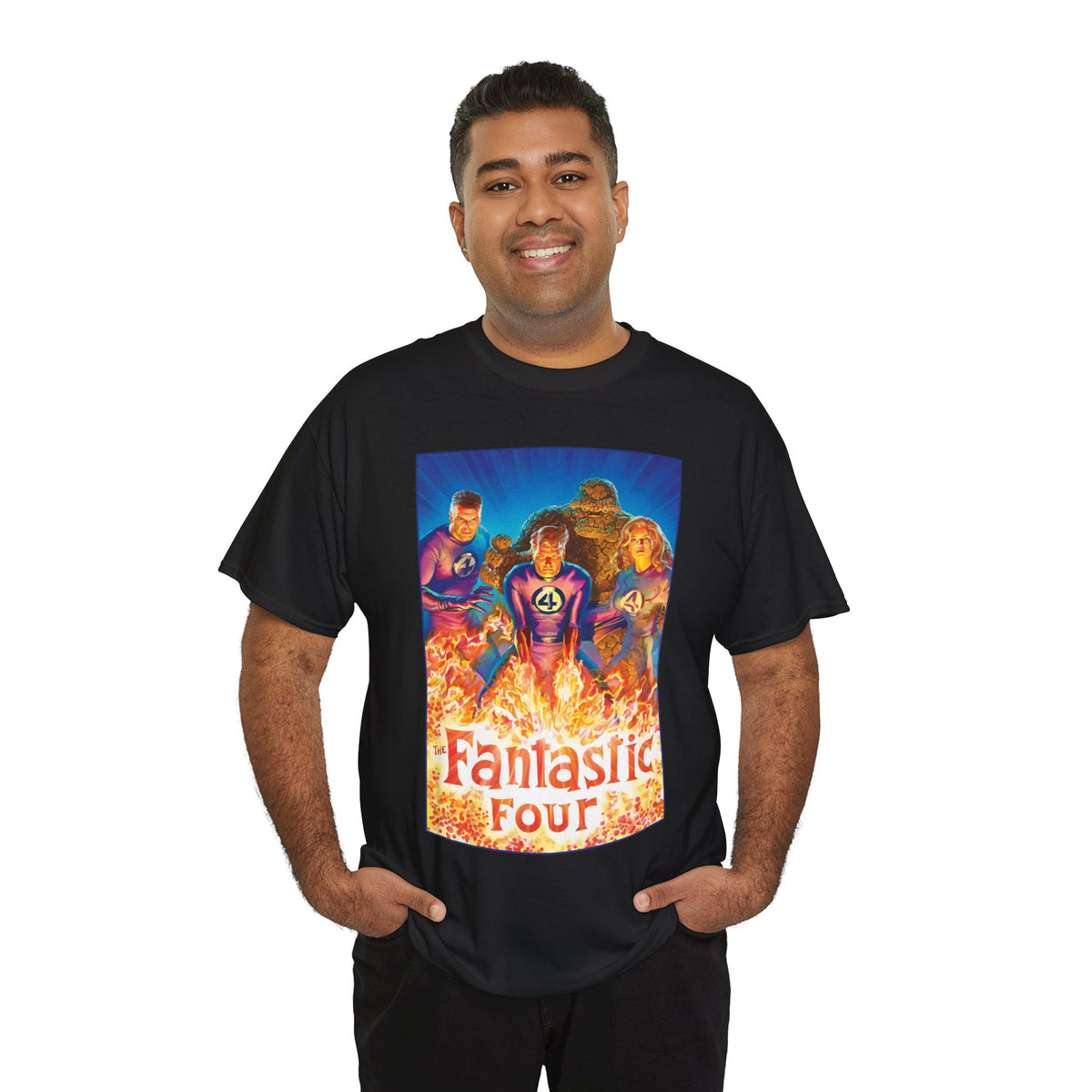 Fantastic Four T-Shirt - Alex Ross Art - Mr. Fantastic, Invisible Woman, Human Torch, The Thing - Marvel Comics