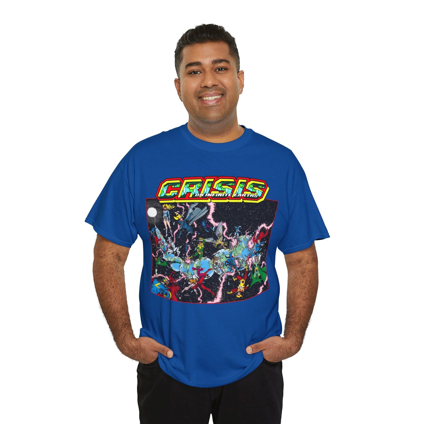 Crisis on Infinite Earths T-Shirt - George Perez Art - #1 Cover, First Issue - Harbinger, Pariah, Obsidian, Firestorm - DC Comics