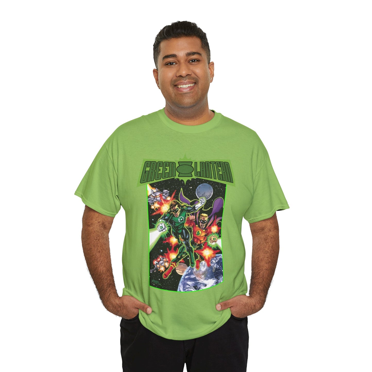 Green Lantern T-Shirt - George Perez Art - Hal Jordan & Alan Scott - Silver Age & Golden Age - DC Comics