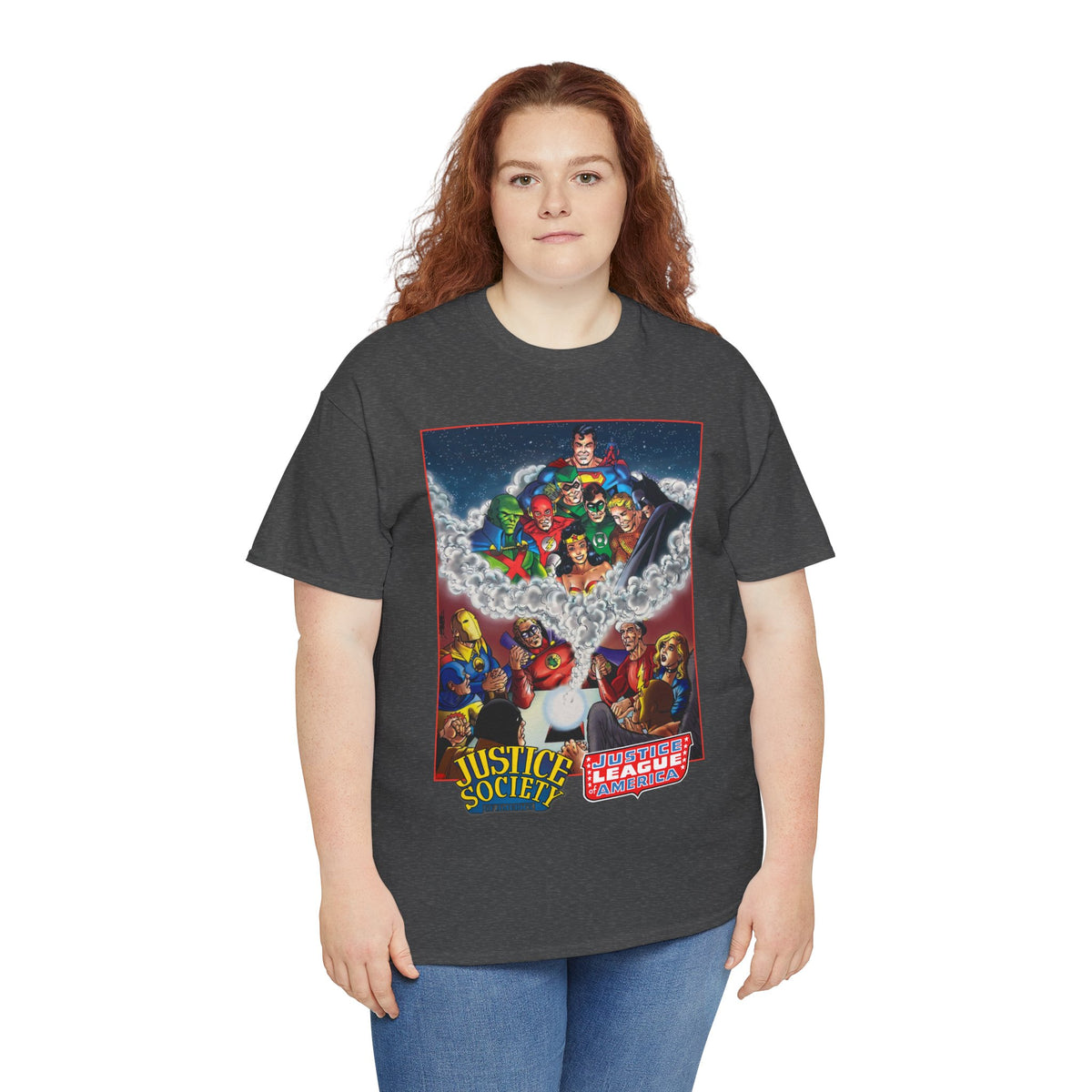 Justice Society & Justice League T-Shirt - George Perez Art - Golden & Silver Age - DC Comics