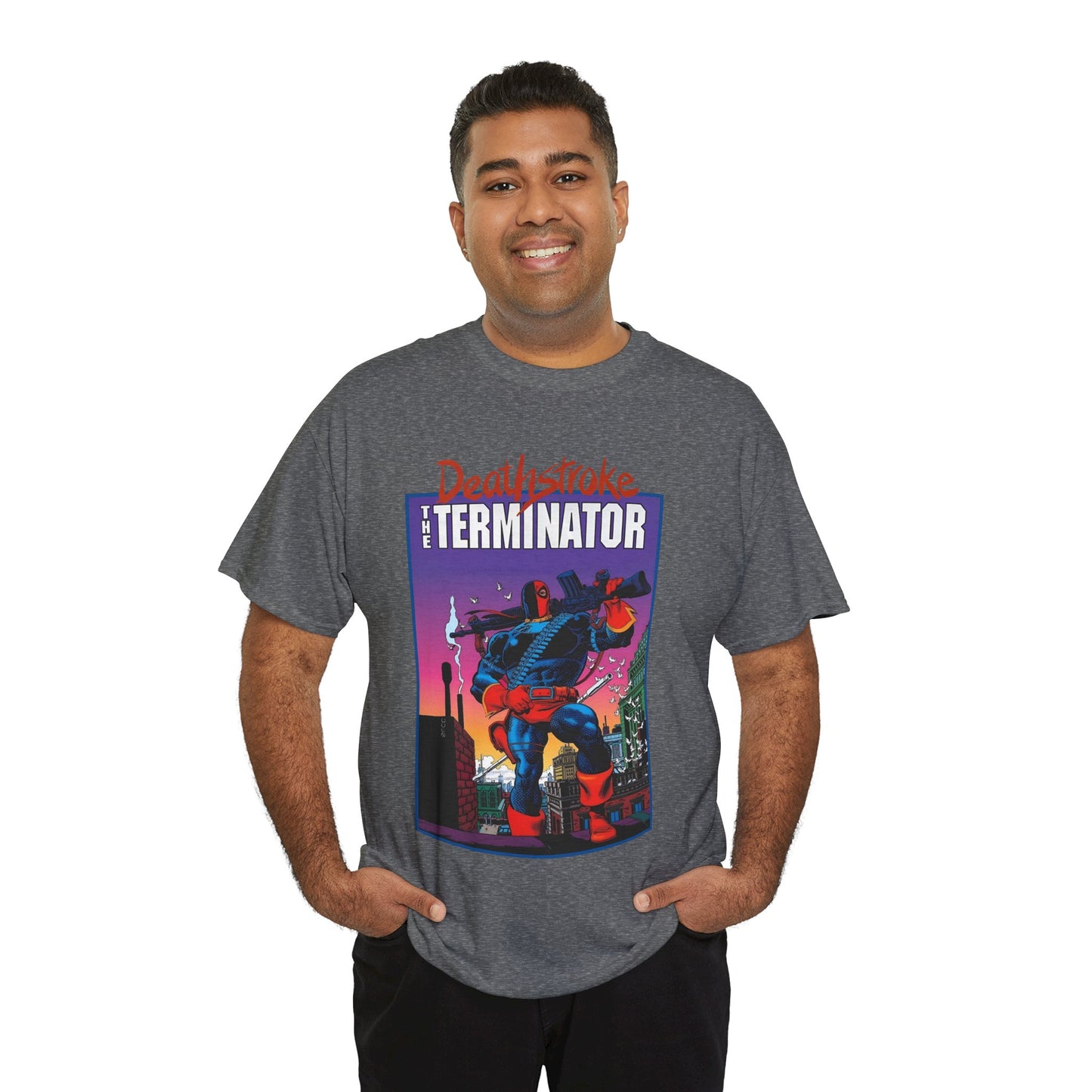 Deathstroke The Terminator T-Shirt - Mike Zeck Art - New Teen Titans Foe & Mercenary - Slade Wilson, Father of Jericho and Ravager - DC Comics - #1 Cover