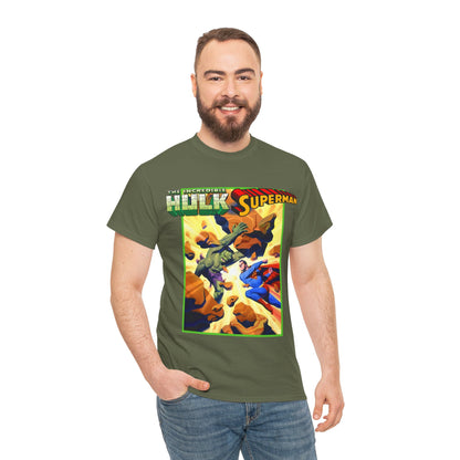 Incredible Hulk Vs Superman T-Shirt - Amazing Steve Rude Art - DC Comics & Marvel 90s Crossover - Bruce Banner, Clark Kent