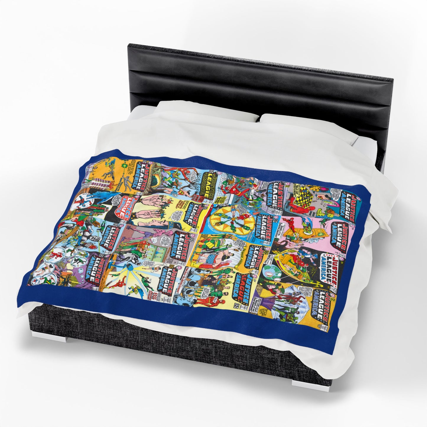 Justice League of America Plush Blanket 60x80" - Classic Silver Age DC Comics Art - Superman, Wonder Woman, Batman, Flash, Green Lantern - JLA