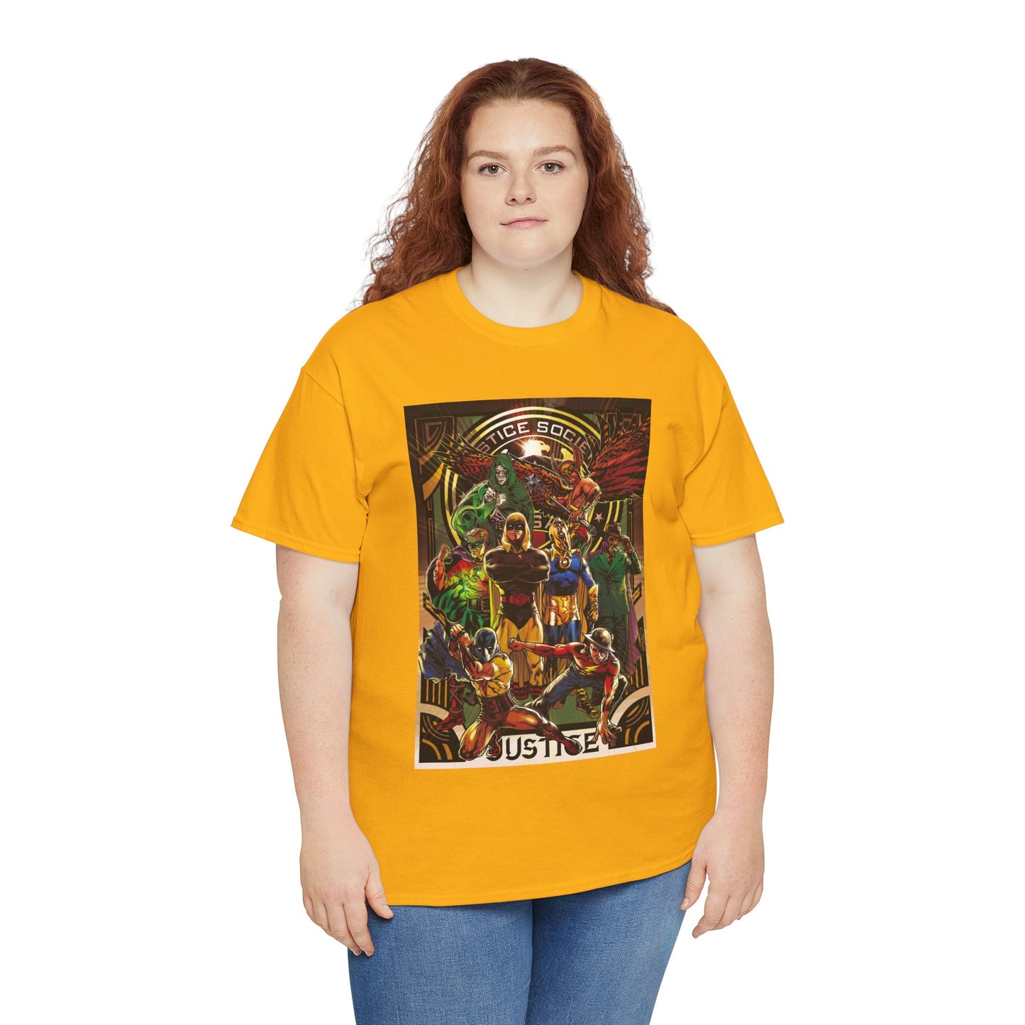 Justice Society T-Shirt - Tony Harris Art - Hawkman, Hourman, Dr Fate, Spectre, Sandman, Green Lantern, Atom, Flash - JSA - DC Comics