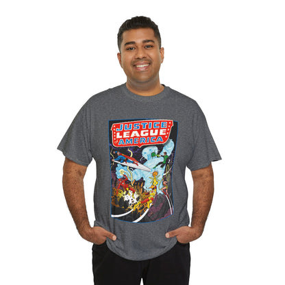 Justice League T-Shirt - George Perez Art - Tornado Tyrant - Superman, Firestorm, Flash, Wonder Woman, Green Lantern - DC Comics