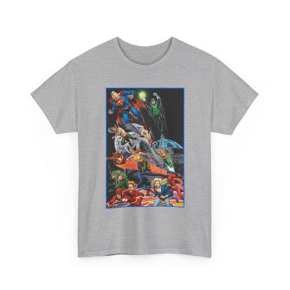 Justice League of America T-Shirt - Jerry Ordway Art - Superman, Wonder Woman, Firestorm, Flash, Black Canary, Atom - DC Comics