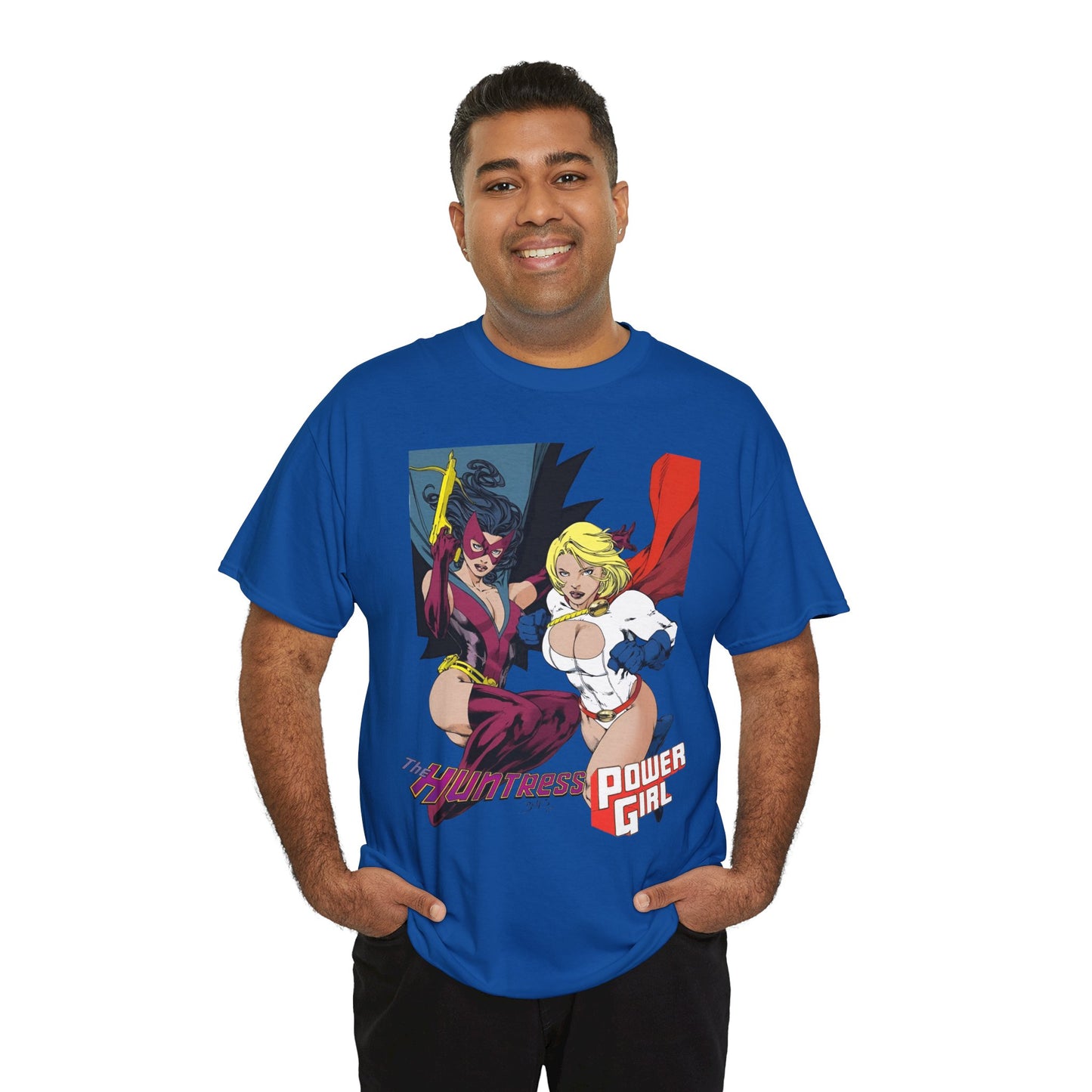 Huntress & Power Girl T-Shirt - Ed Benes Art - Justice Society, JSA, Earth 2 - DC Comics Bronze Age, Pre-Crisis Heroes