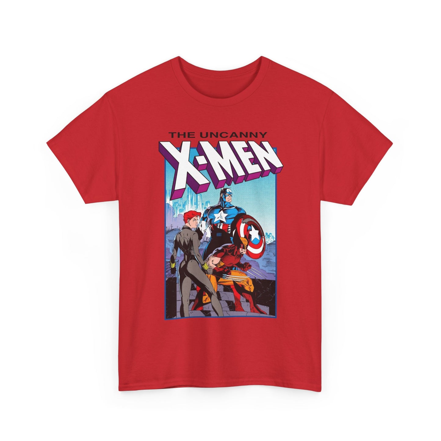 Uncanny X-Men T-Shirt - Jim Lee Art - #268 Cover - Captain America, Black Widow, Wolverine - Marvel Comics