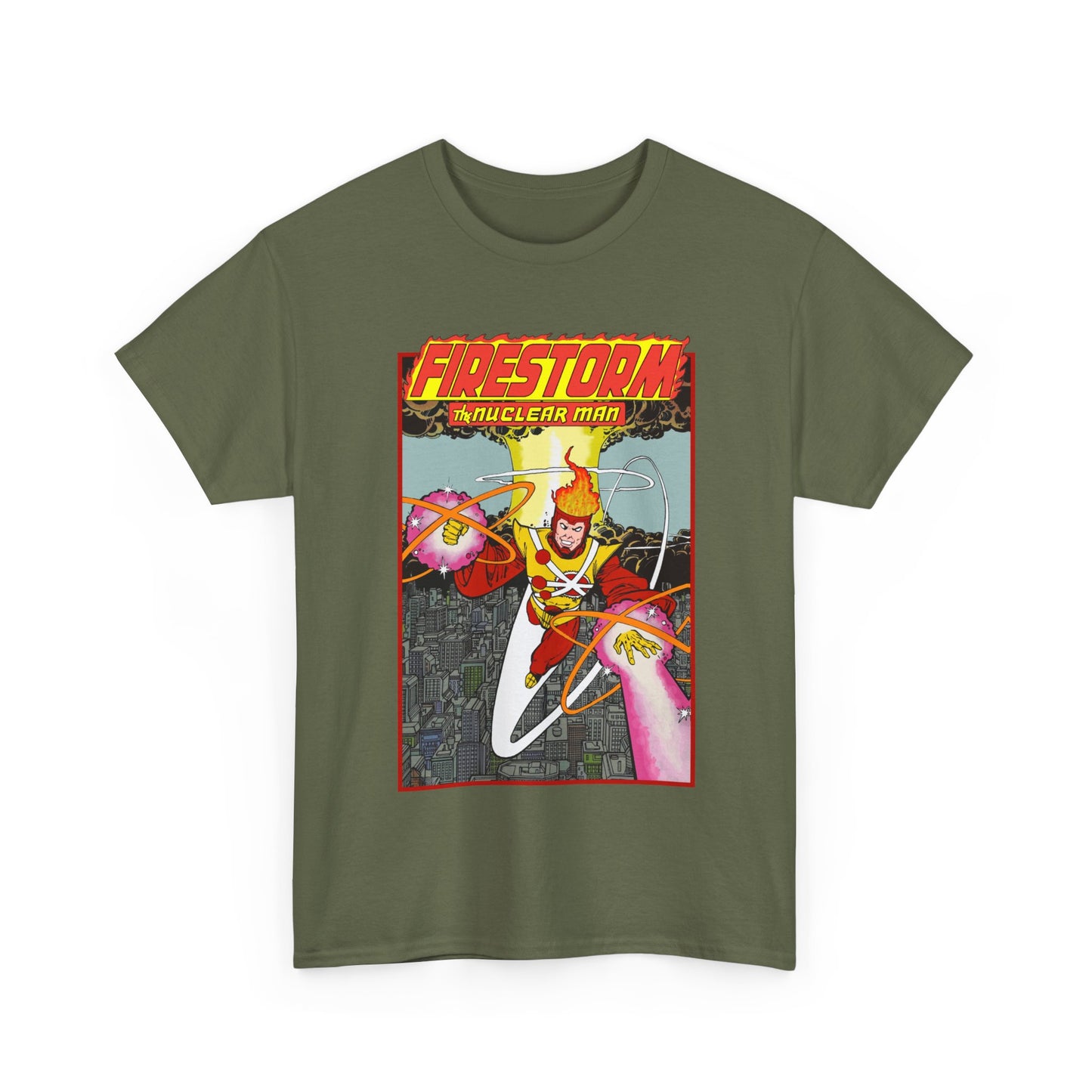 Firestorm the Nuclear Man T-Shirt - George Perez JLA Postcard Art 1980s - DC Comics - Justice League of America Member