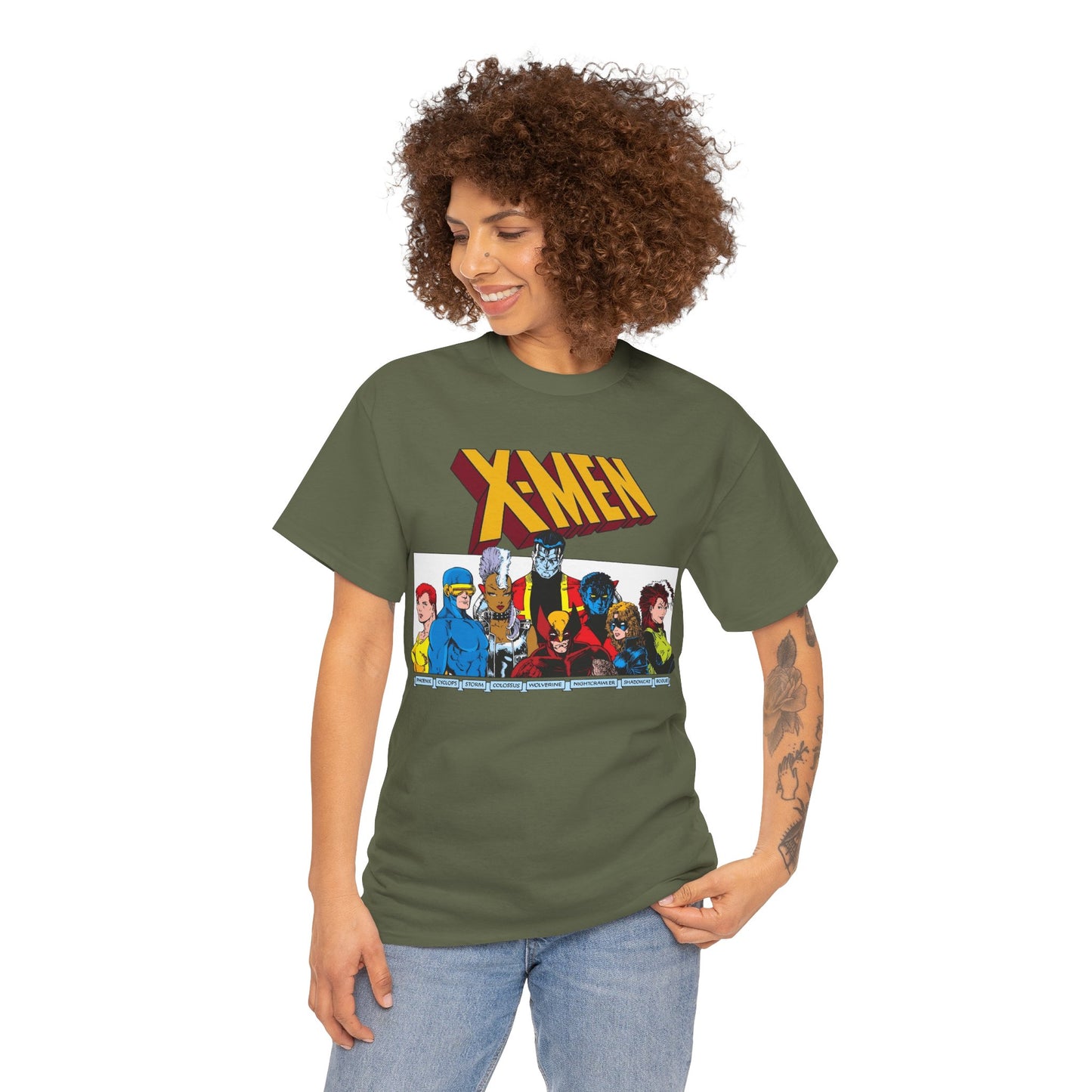 X-Men T-Shirt - Arthur Adams Art - Cyclops, Nightcrawler, Storm, Wolverine, Shadowcat, Phoenix (Rachel Summers), Colossus, Rogue - Marvel Comics