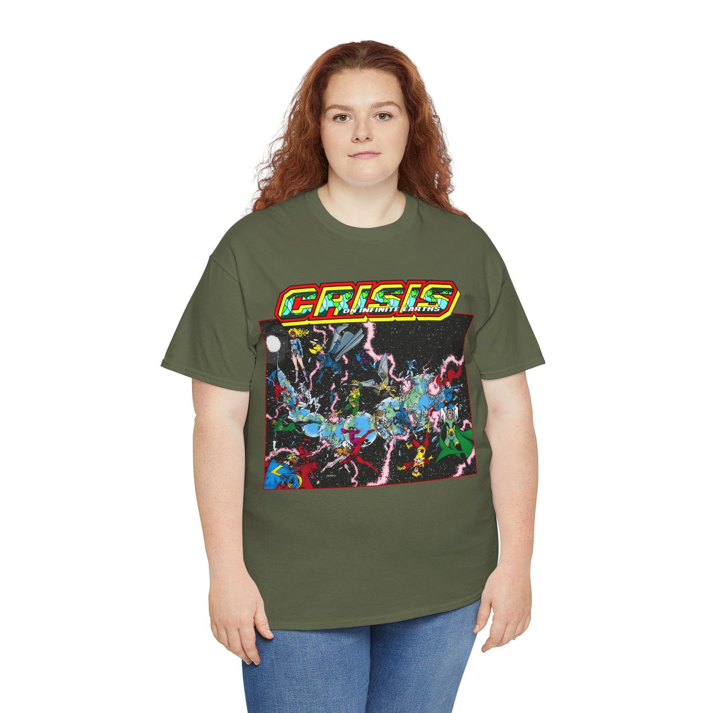 Crisis on Infinite Earths T-Shirt - George Perez Art - #1 Cover, First Issue - Harbinger, Pariah, Obsidian, Firestorm - DC Comics