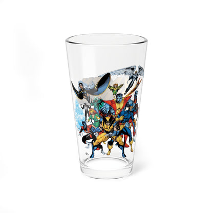 Uncanny X-Men Pint Glass 16oz - Wolverine, Storm, Cyclops, Jean Grey, Banshee, Iceman, Angel, Nightcrawler, Colossus - Arthur Adams Art - Marvel Comics