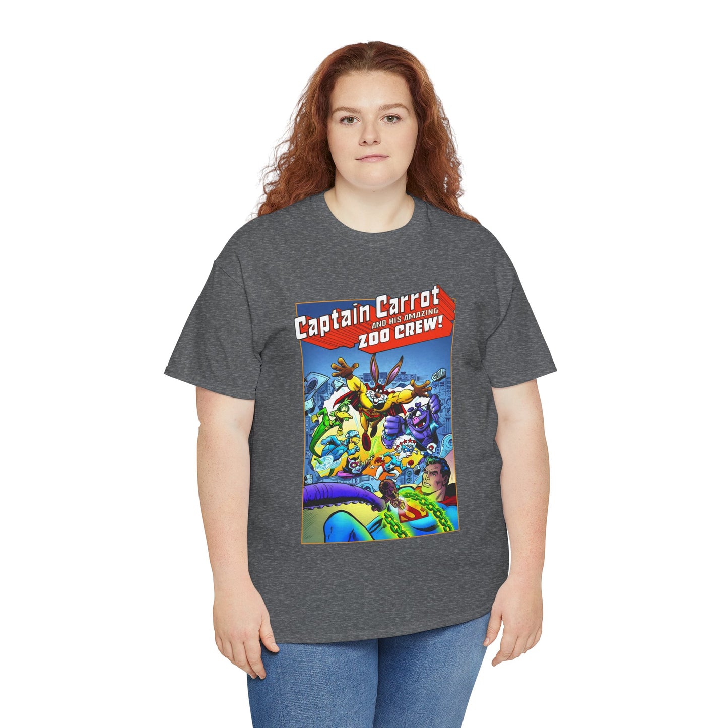 Captain Carrot & Zoo Crew T-Shirt - DC Comics Bronze Age Funny Animals, Superman Guest Star - 1980s