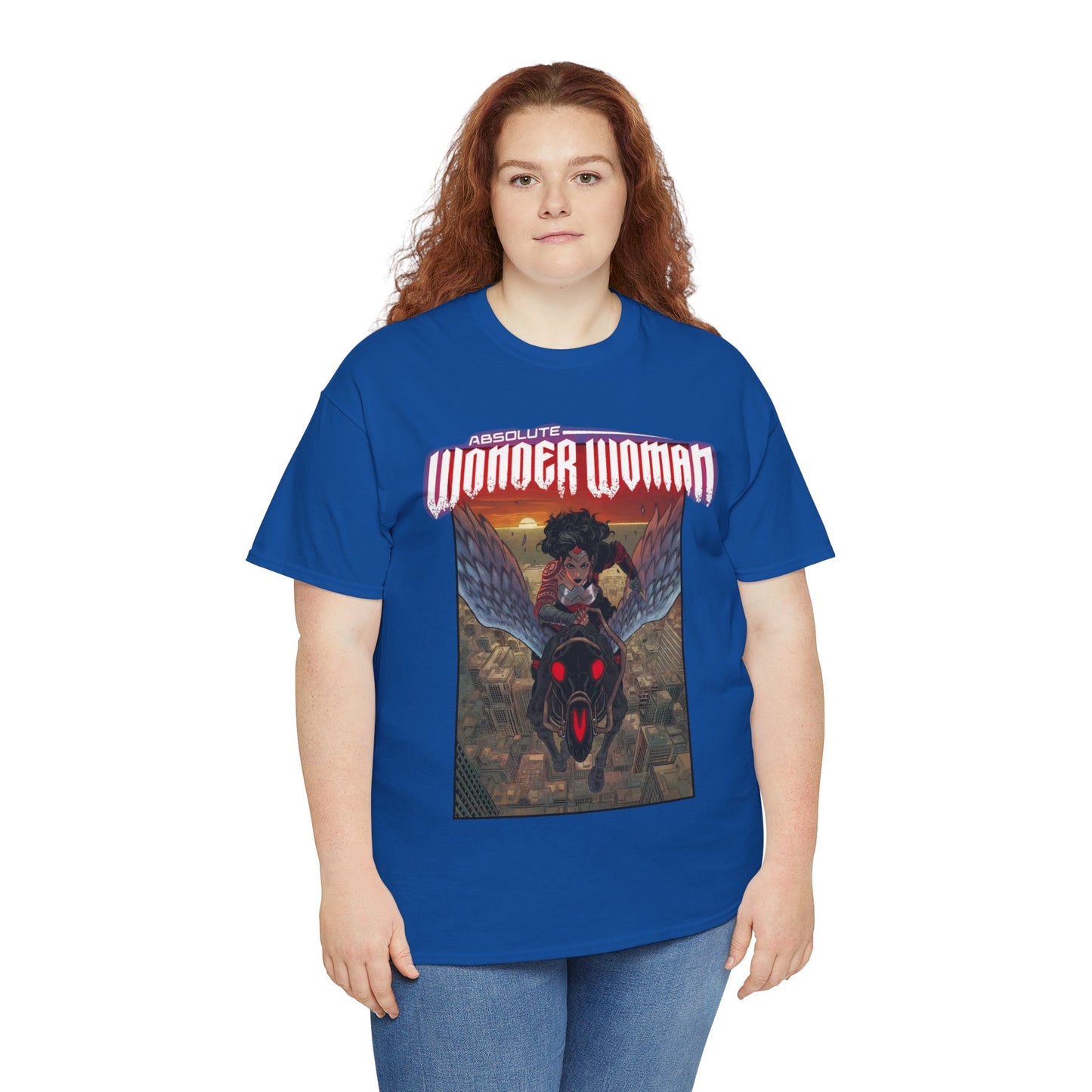 Absolute Wonder Woman T-Shirt - Hayden Sherman Art - DC Comics All-In - Raised in Hell by Circe - Riding Pegasus