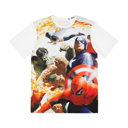 Marvels All Over Print Tee (Polyester) - Alex Ross Art (IMPROVED PLACEMENT AND PRINTING TECHNIQUES)