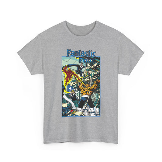 Fantastic Four T-Shirt - George Perez Art - Reed Richards, Invisible Woman, Human Torch, The Thing - Marvel Comics