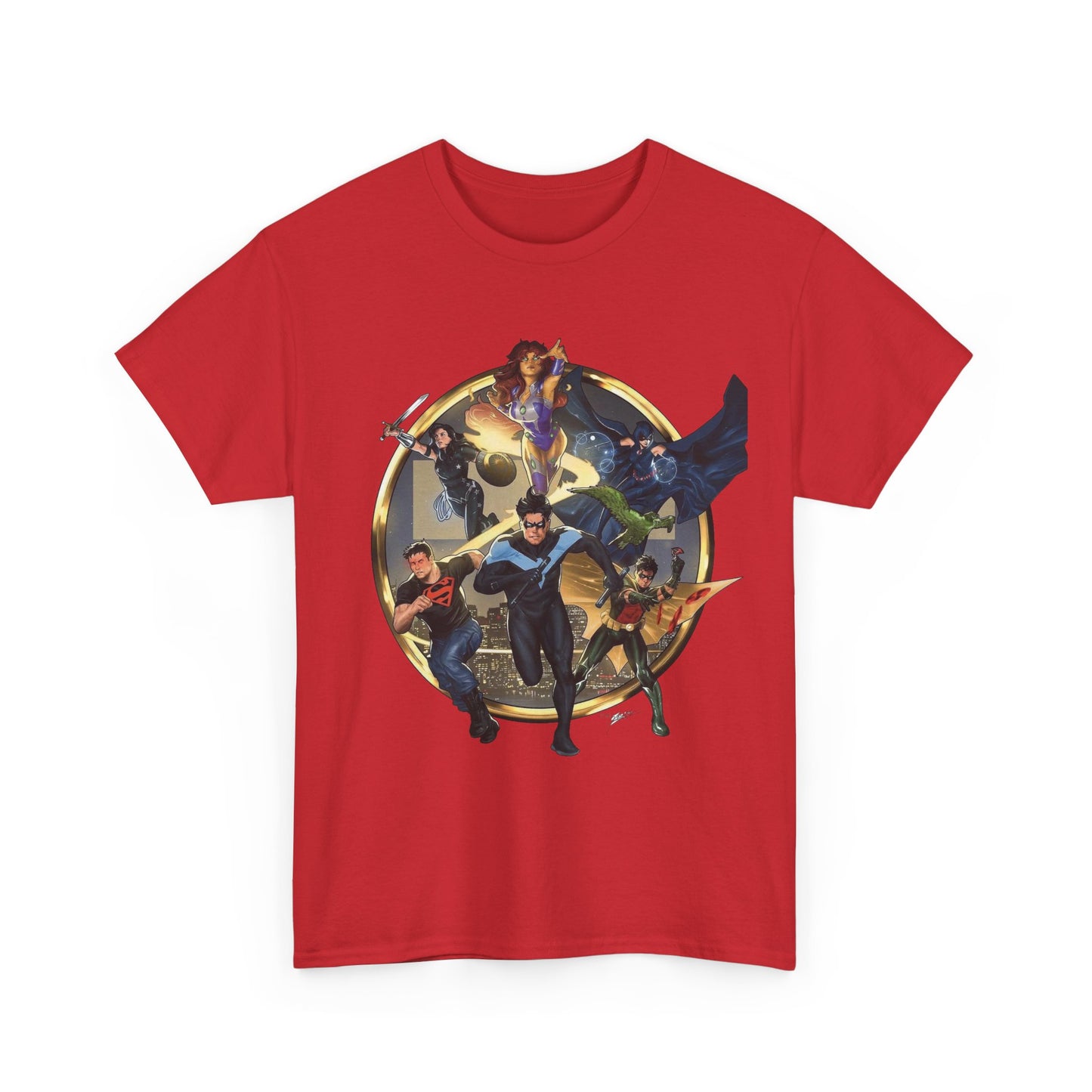 Titans T-Shirt - Taurin Clarke Art - Nightwing, Raven, Starfire, Wonder Girl, Superboy, Robin - DC Comics