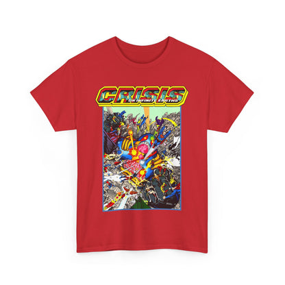Crisis on Infinite Earths T-Shirt - George Perez Art - Superman, Firestorm, Captain Atom, Wonder Woman, Martian Manhunter Vs The Anti-Monitor - #12 Cover - DC Comics