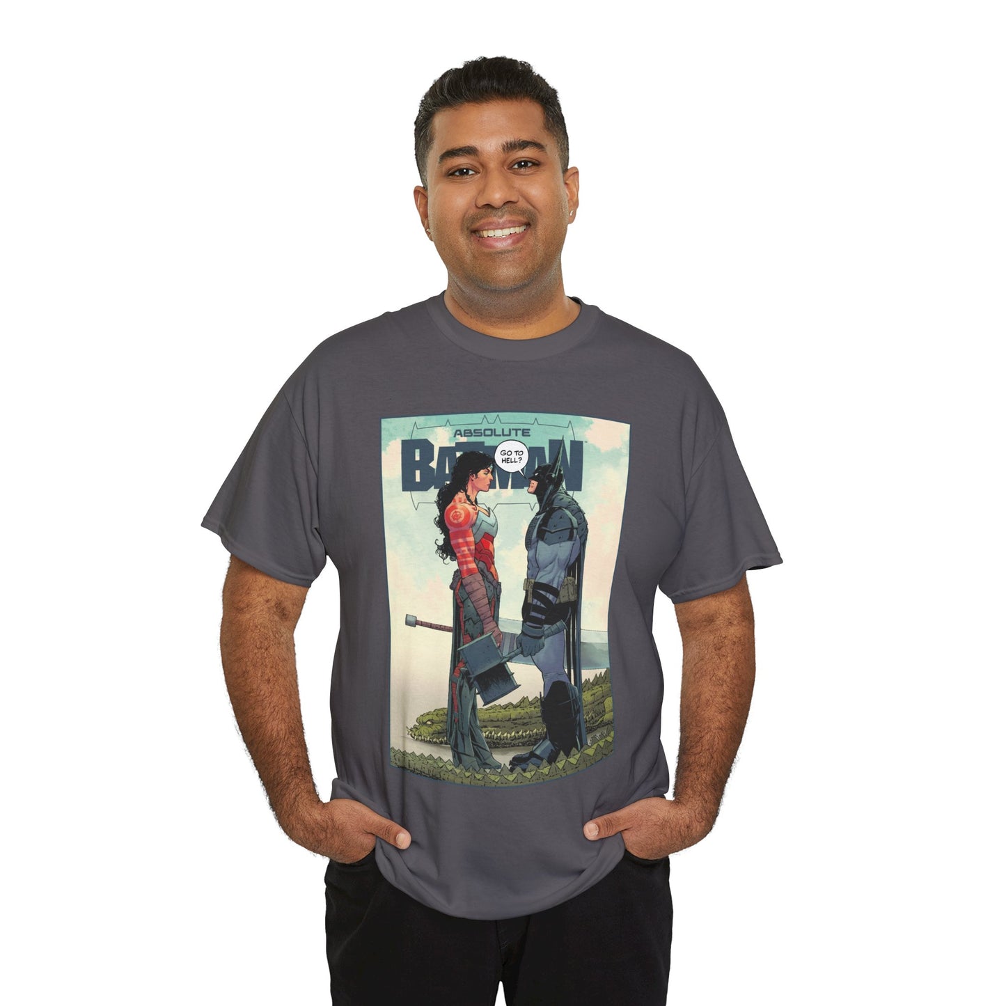 Absolute Batman & Absolute Wonder Woman T-Shirt - Nick Dragotta Art - Go to Hell? - DC Comics