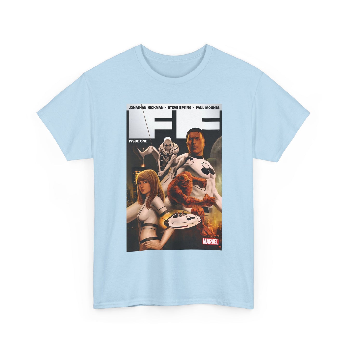 FF #1 T-Shirt - Steve Epting Art - Fantastic Four/Future Foundation - Spider-Man, Mr. Fantastic, Invisible Woman, The Thing - Marvel Comics