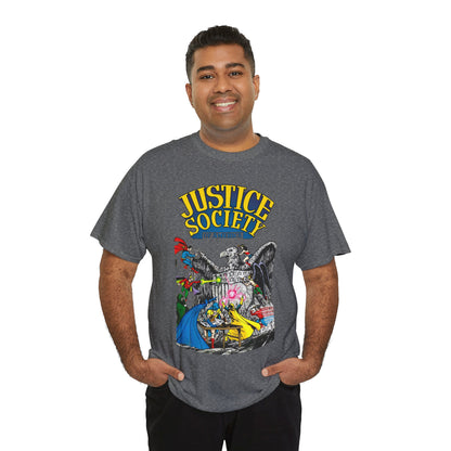 Justice Society T-Shirt - George Perez Art - Dr Fate, Atom, Spectre, Wonder Woman, Flash, Batman, Superman, Hawkman - JSA - DC Comics