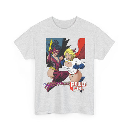 Huntress & Power Girl T-Shirt - Ed Benes Art - Justice Society, JSA, Earth 2 - DC Comics Bronze Age, Pre-Crisis Heroes