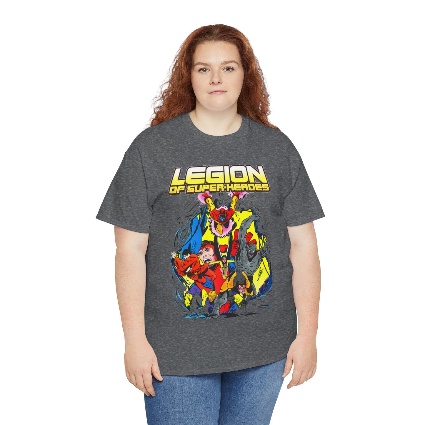Legion of Super-Heroes T-Shirt - Mon-El, Colossal Kid, Wildfire, Dawnstar, Blok, Timber Wolf - LOSH - DC Comics