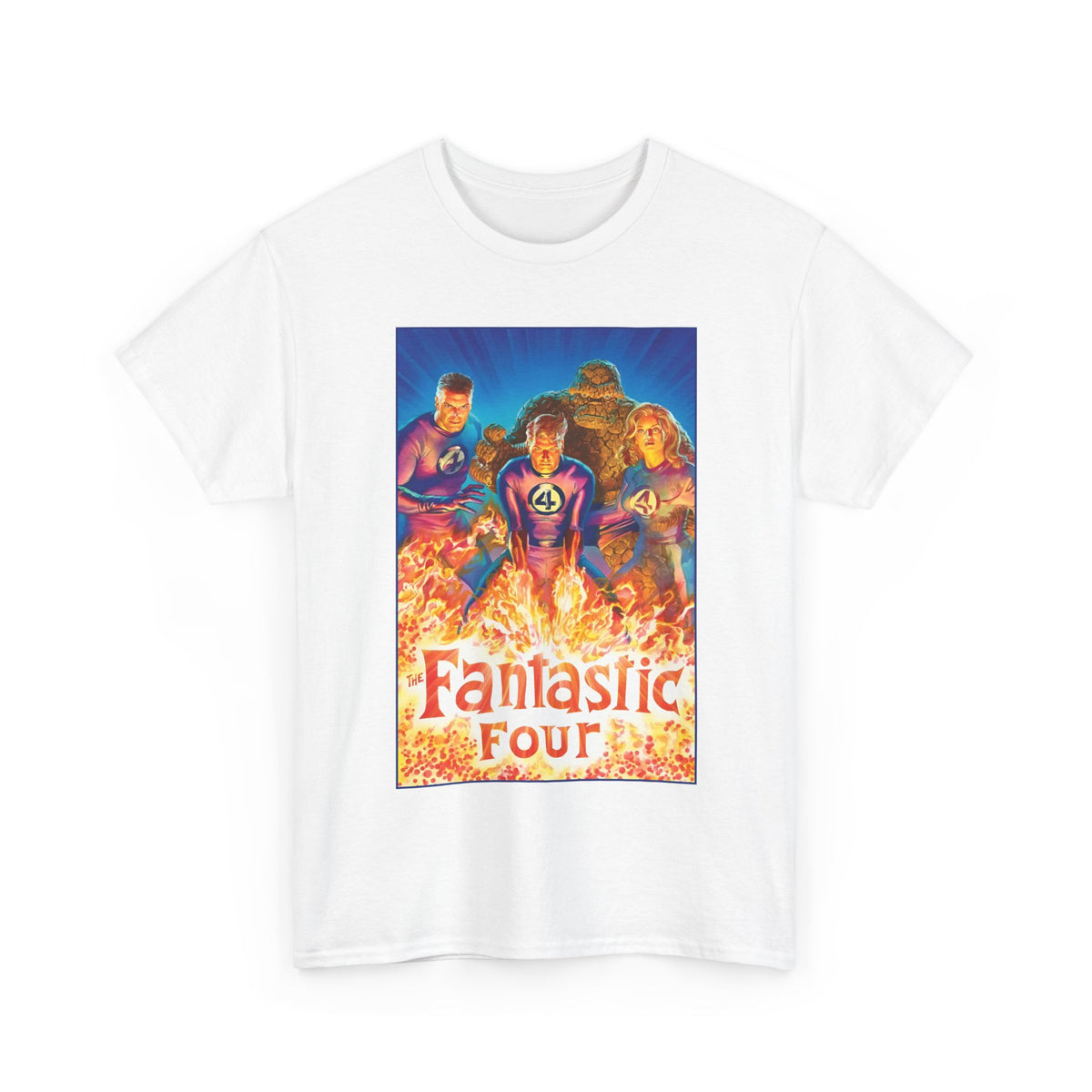 Fantastic Four T-Shirt - Alex Ross Art - Mr. Fantastic, Invisible Woman, Human Torch, The Thing - Marvel Comics