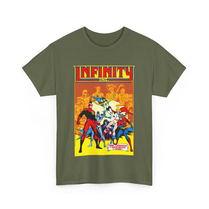Infinity, Inc T-Shirt - Jerry Ordway Art - Silver Scarab, Huntress, Power Girl, Star-Spangled Kid, Fury, Jade - DC Comics - 1980s JSA Spin-Off Series