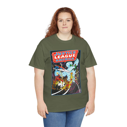 Justice League T-Shirt - George Perez Art - Tornado Tyrant - Superman, Firestorm, Flash, Wonder Woman, Green Lantern - DC Comics