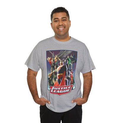 Justice League T-Shirt - Alex Ross Art - Superman, Wonder Woman, Black Canary, Hawkman, Flash, Aquaman, Atom - DC Comics