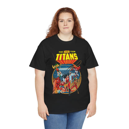 New Teen Titans T-Shirt - George Perez Art - Wonder Girl, Flash, Robin, Speedy, Aqualad, Hawk - DC Comics