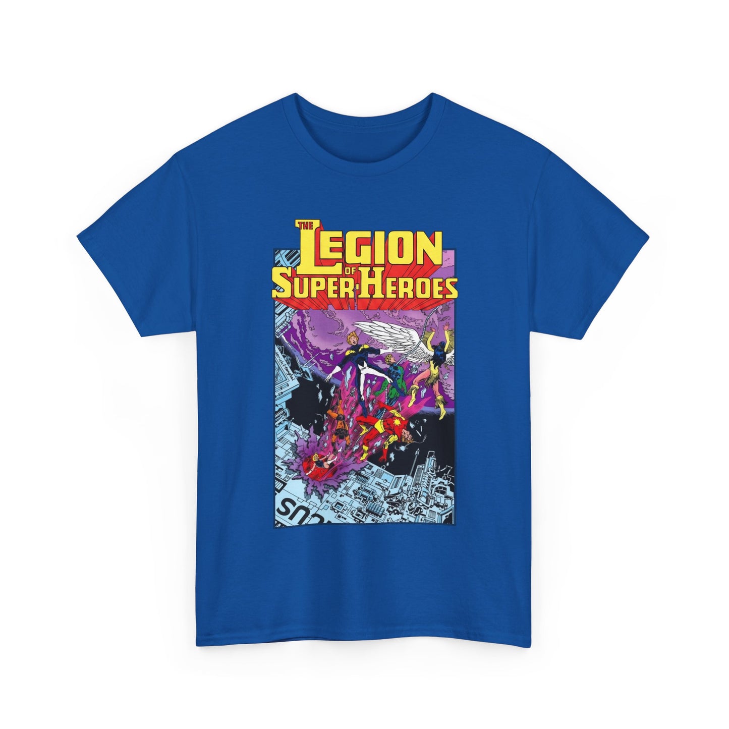 Legion of Super-Heroes T-Shirt - Pat Broderick Art - Timber Wolf, Lightning Lad, Wildfire, Dawnstar, Element Lad - LOSH - DC Comics