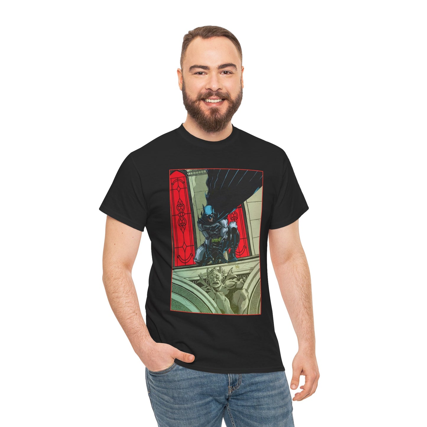 Batman T-Shirt - Cully Hamner Art - Batman Allies Secret Files Cover - Gotham Protector - And a Gargoyle! - DC Comics