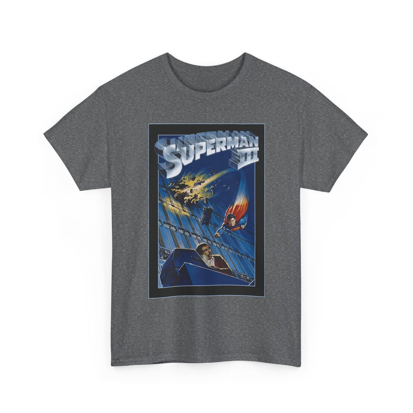 Superman III T-Shirt - Movie Poster Art - Christopher Reeve & Richard Pryor - Metropolis, Man of Steel - DC Comics