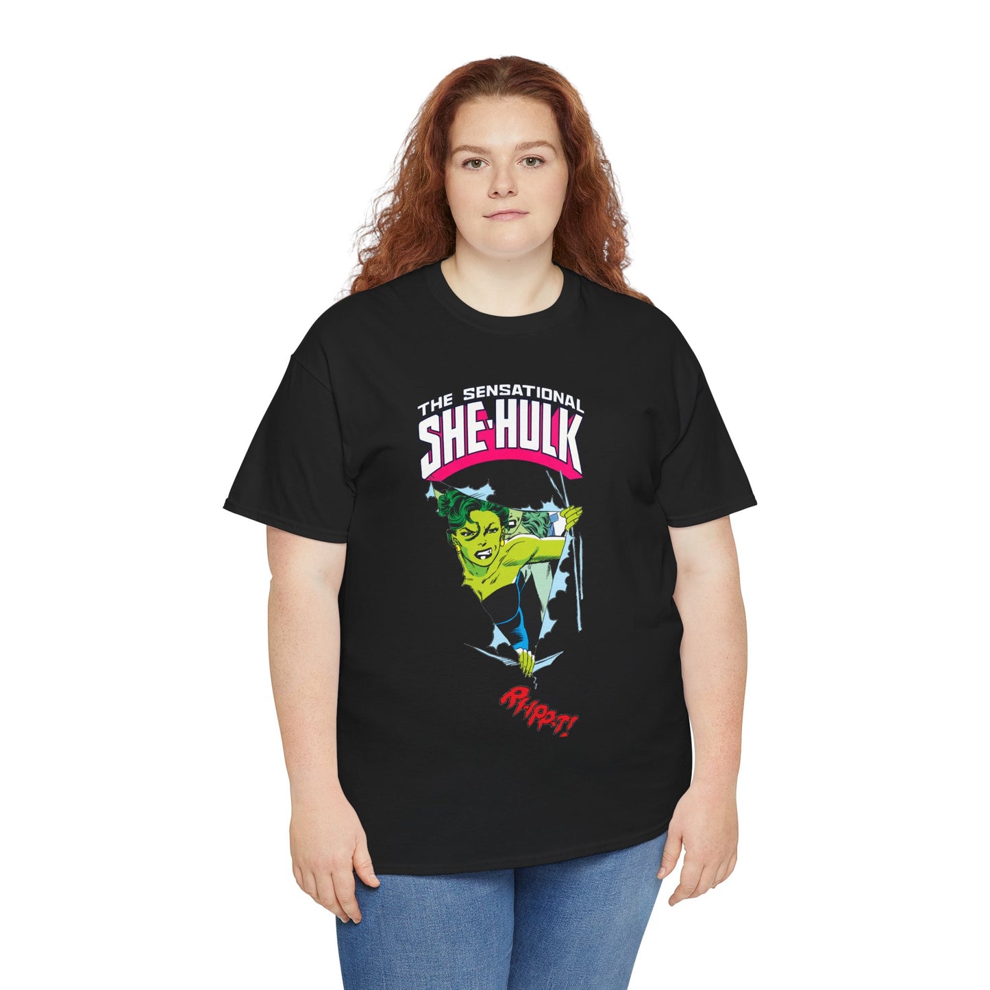 Sensational She-Hulk T-Shirt - John Byrne Art - Marvel Comics - Jennifer Walters - Ripping Through the Shirt - Fourth Wall