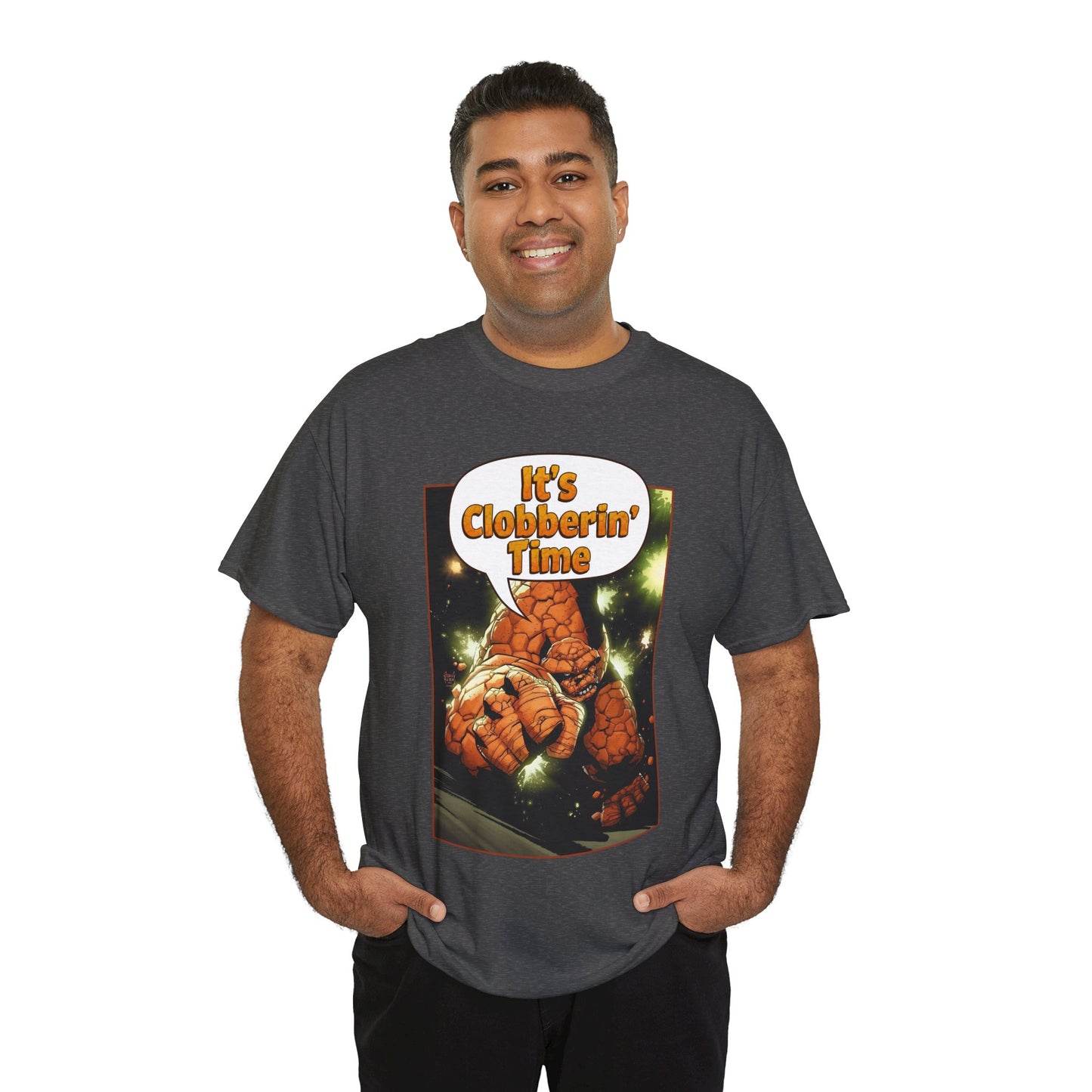 The Thing Shirt - Adam Kubert Art - It's Clobberin' Time - Fantastic Four Member - Marvel Comics