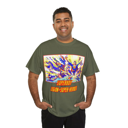 Superboy & Legion of Super-Heroes T-Shirt - Alex Ross Art - Saturn Girl, Brainiac 5, Lightning Lad, Shadow Lass, Dawnstar, Karate Kid - DC Comics