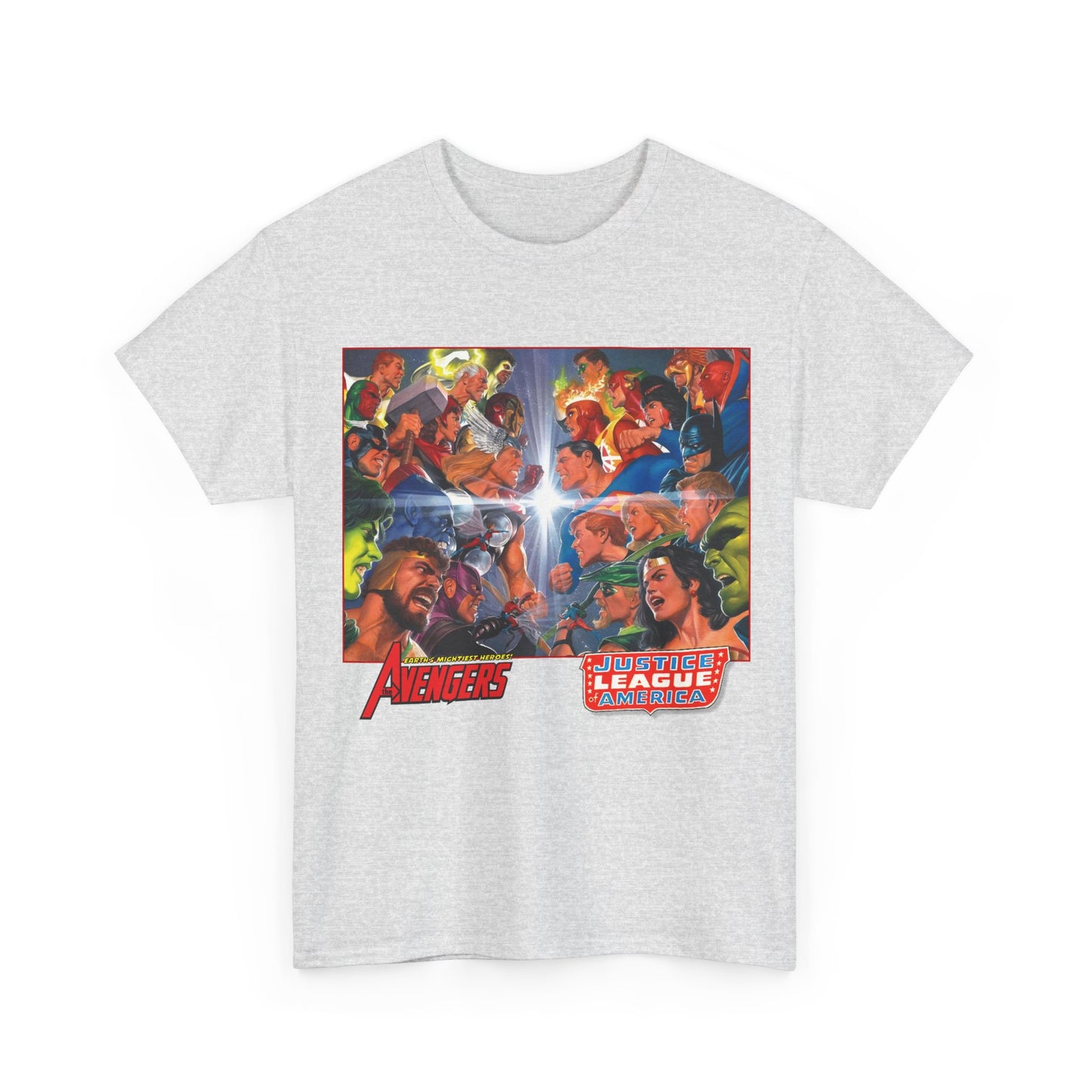 Avengers/Justice League of America T-Shirt - Alex Ross Art, George Perez Homage - DC Comics, Marvel Comics