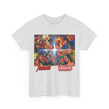 Avengers/Justice League of America T-Shirt - Alex Ross Art, George Perez Homage - DC Comics, Marvel Comics