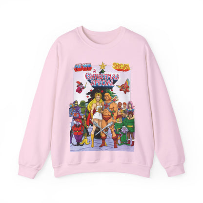 He-Man & She-Ra Christmas Special Heavy Blend Crewneck Sweatshirt - Masters of the Universe, Princess of Power Filmation Festive Holiday Cartoon