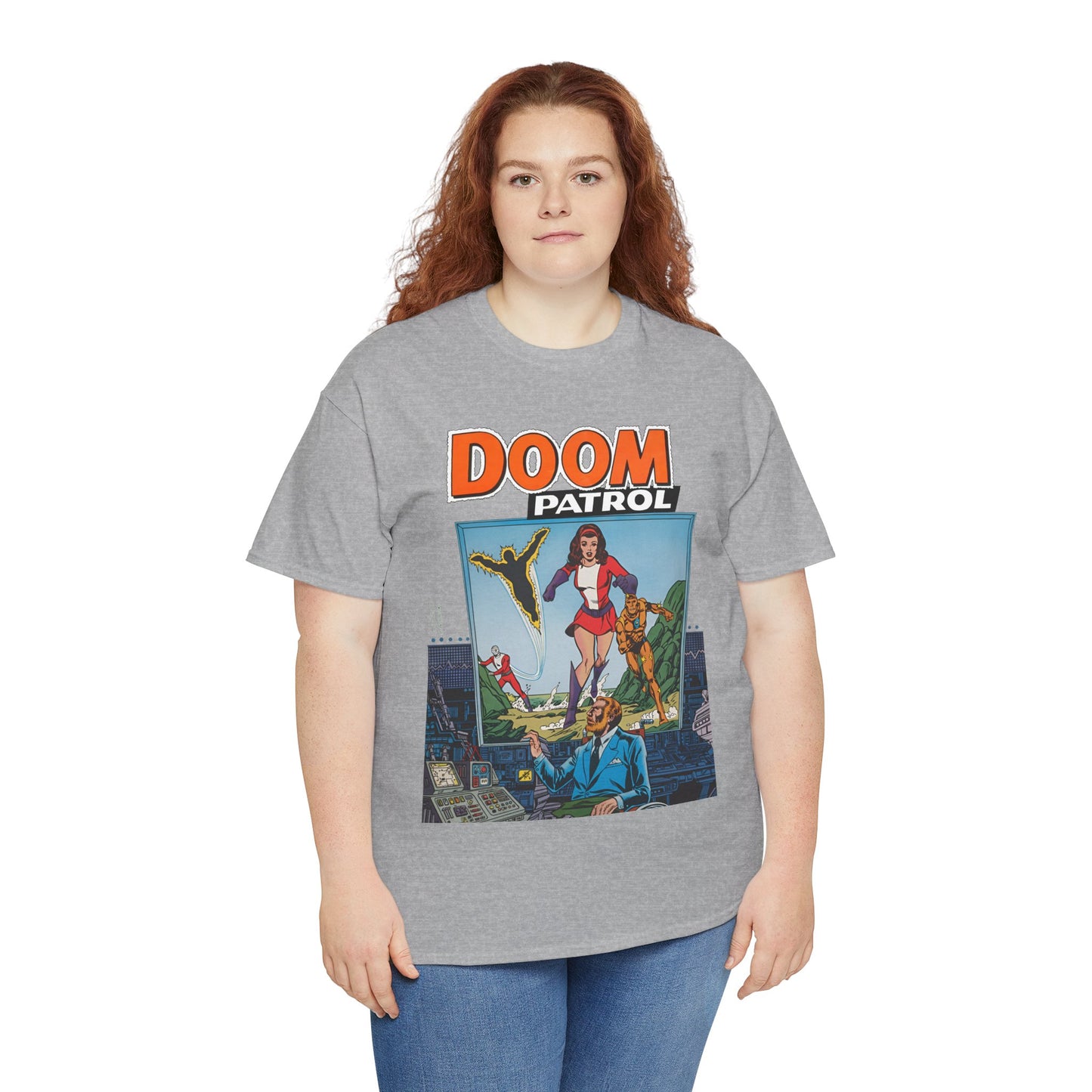 Doom Patrol T-Shirt - George Perez Art - Elasti-Girl, Robotman, Negative Man, The Chief - DC Comics Digest Cover Art