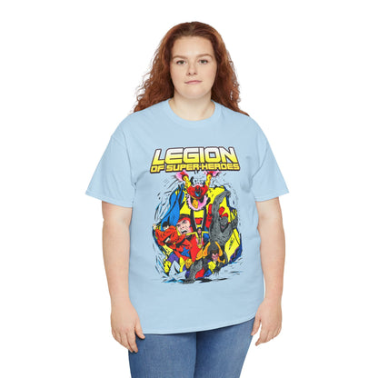 Legion of Super-Heroes T-Shirt - Mon-El, Colossal Kid, Wildfire, Dawnstar, Blok, Timber Wolf - LOSH - DC Comics