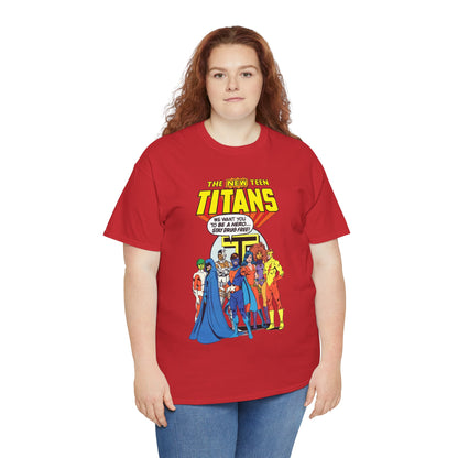 New Teen Titans T-Shirt - 1980s DC Comics Drug Awareness Specials - Protector, Starfire, Cyborg, Wonder Girl, Raven