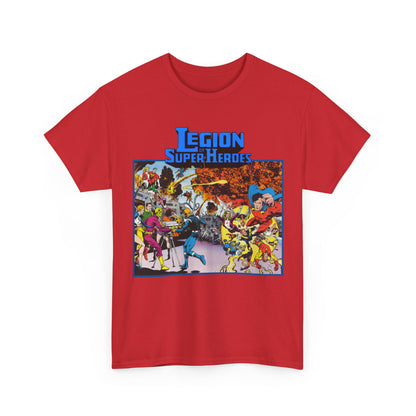 Legion of Super-Heroes T-Shirt - Steve Lightle Art - Mon-El, Saturn Girl, Brainiac 5, Sun Boy, Lightning Lad, Dawnstar, Timber Wolf - LOSH - DC Comics