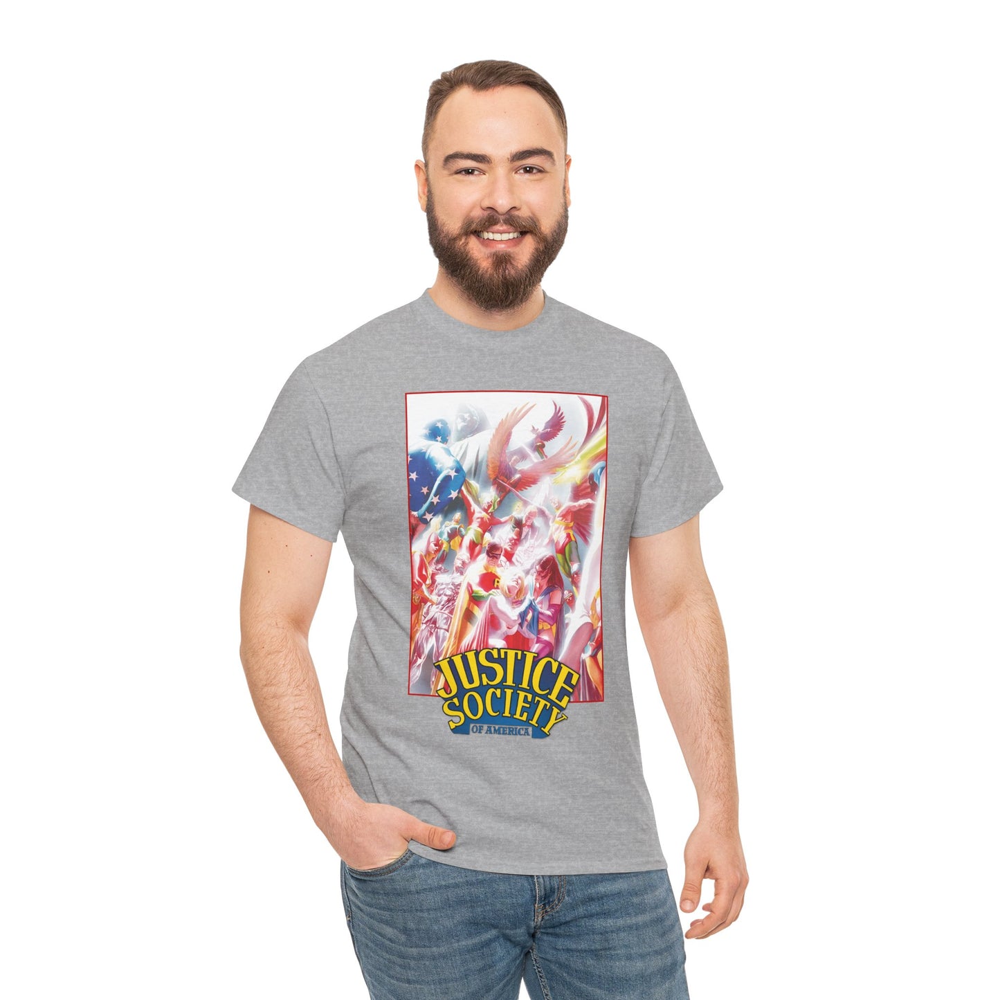 Justice Society of America T-Shirt - Alex Ross Art - JSA - Power Girl, Huntress, Robin, Starman, Hawkman - DC Comics
