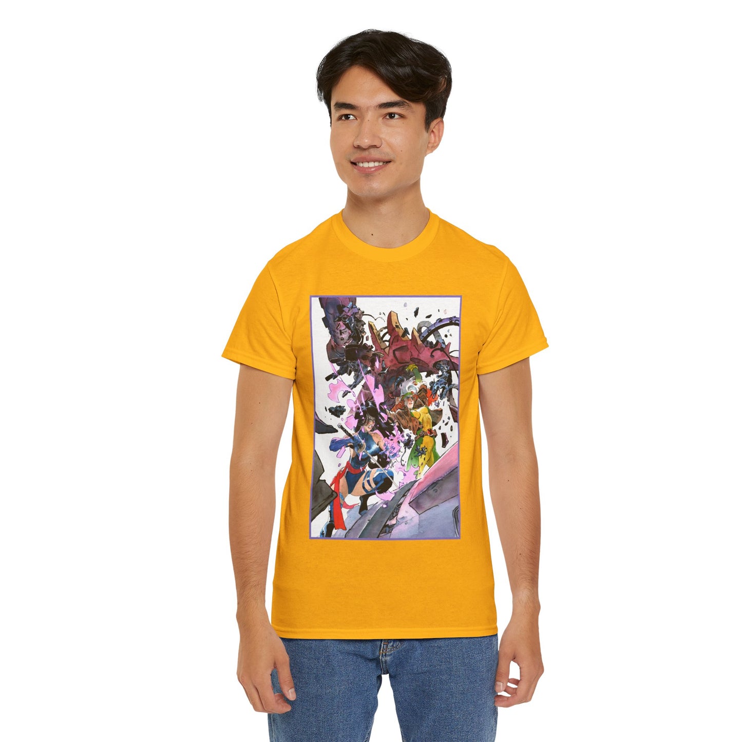 Rogue & Psylocke T-Shirt - Ripping Apart a Sentinel - X-Men Mutants - Marvel Comics