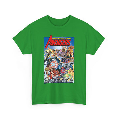 Avengers & Thunderbolts T-Shirt - George Perez Art - Captain America, Iron Man, Wonder Man, Scarlet Witch, Hawkeye, Citizen V, MACH-1, Techno, Atlas, Songbird - Marvel Comics